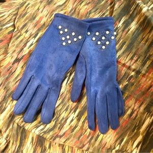 🏷️🆕🎉 elegant pearl blue suede gloves